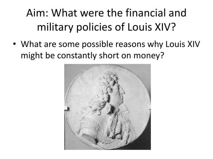 aim what were the financial and military policies of louis xiv