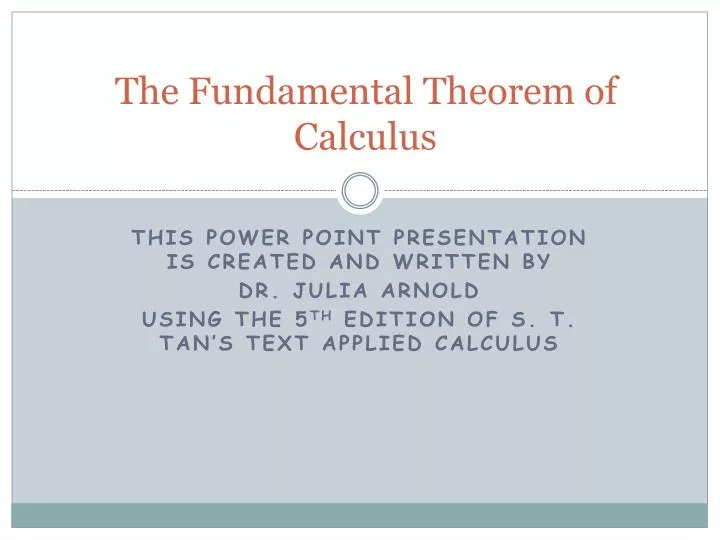 the fundamental theorem of calculus
