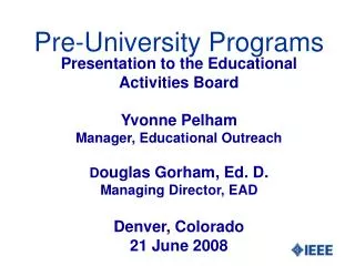 Pre-University Programs