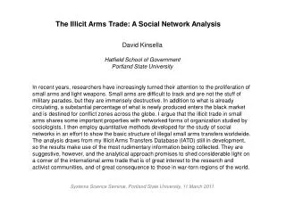 The Illicit Arms Trade: A Social Network Analysis