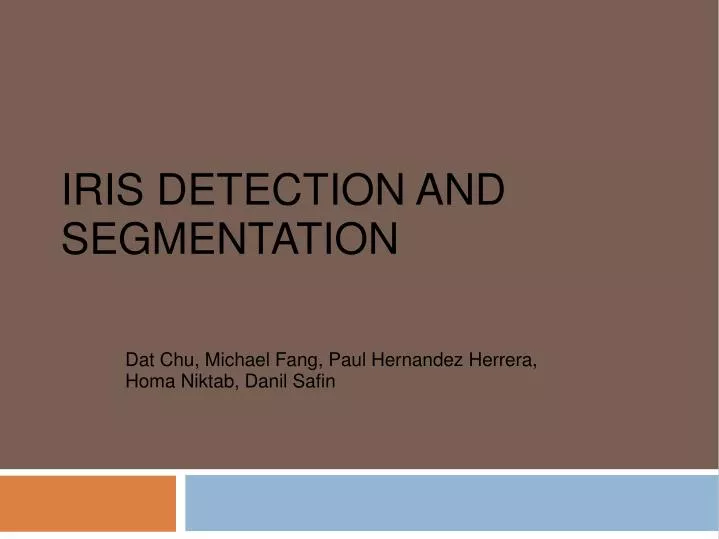 iris detection and segmentation