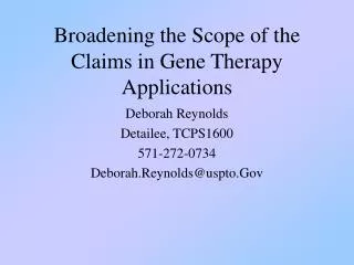 broadening the scope of the claims in gene therapy applications