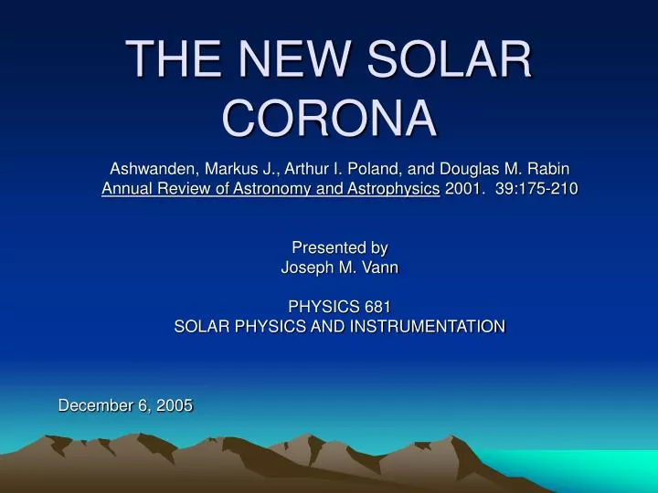 the new solar corona