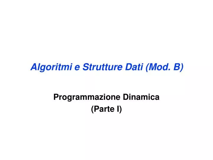 algoritmi e struttur e dati mod b