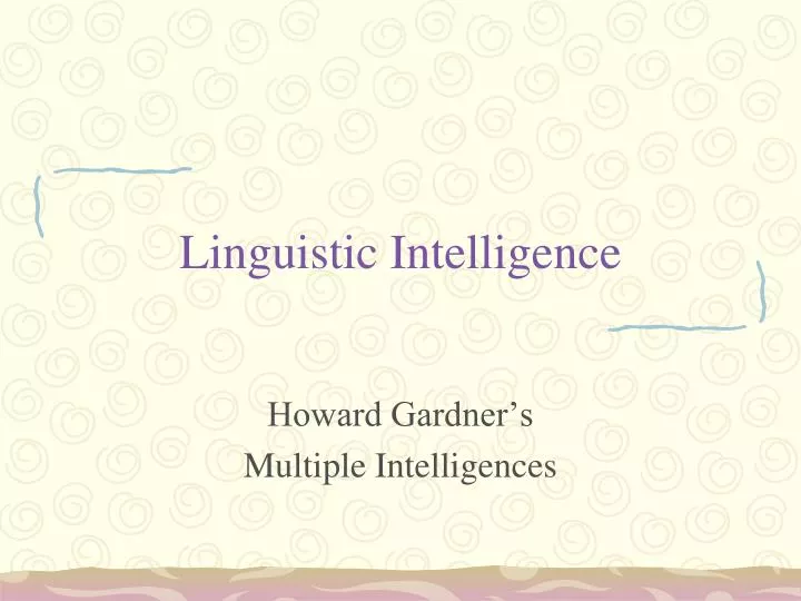 linguistic intelligence
