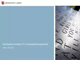 arkitekturm te fri kompetanseportal