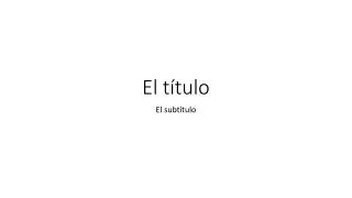 el t tulo