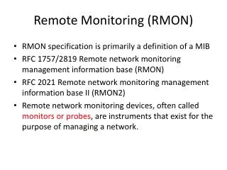 Remote Monitoring (RMON)