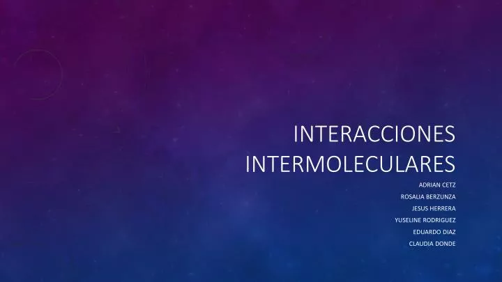 interacciones intermoleculares