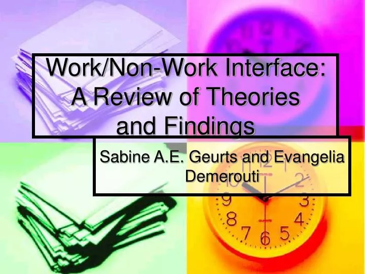 work non work interface a review of theories and findings