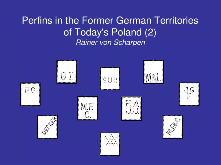 perfins in the former german territories of today s poland 2 rainer von scharpen