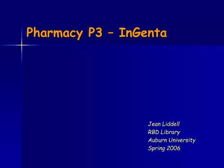 pharmacy p3 ingenta