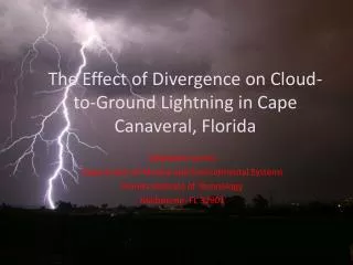 The Effect of Divergence on Cloud-to-Ground Lightning in Cape Canaveral, Florida