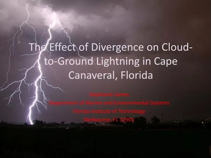 the effect of divergence on cloud to ground lightning in cape canaveral florida