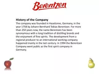 History of the Company