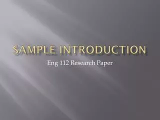 Sample Introduction