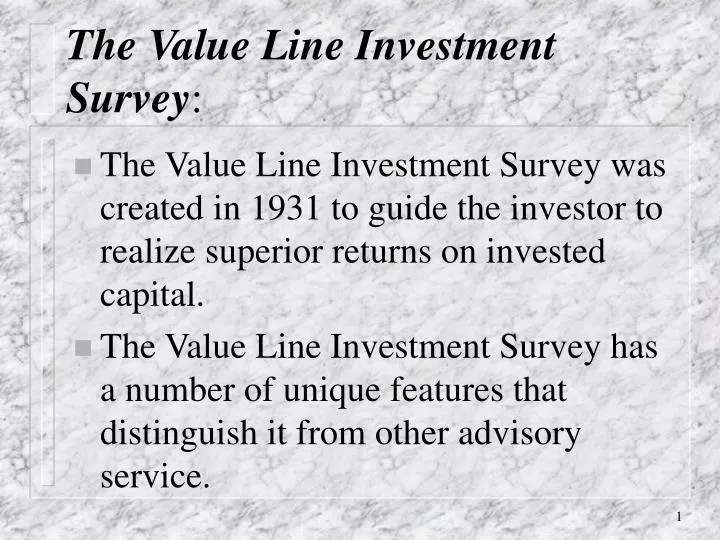 the value line investment survey