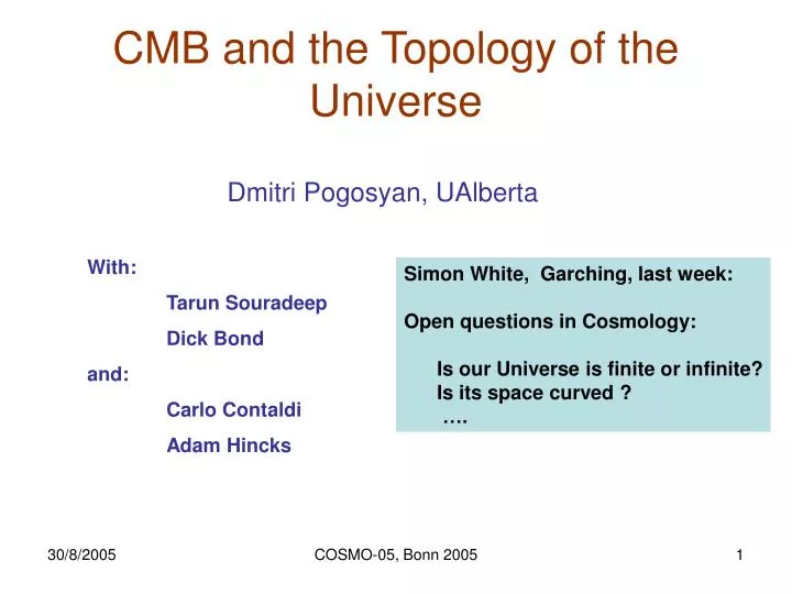 cmb and the topology of the universe