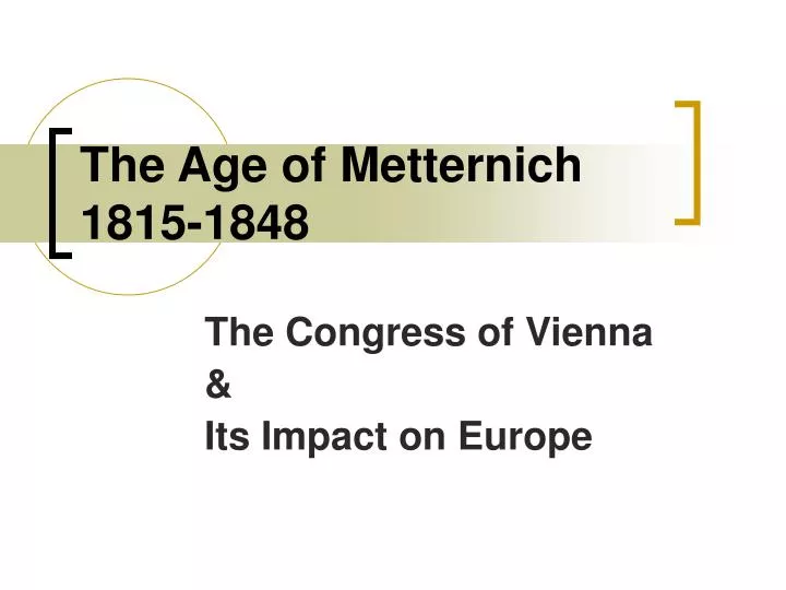 the age of metternich 1815 1848