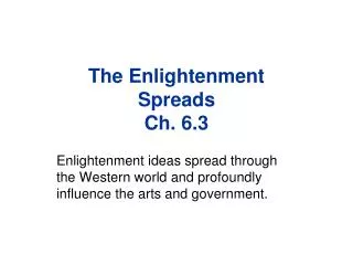The Enlightenment Spreads Ch. 6.3
