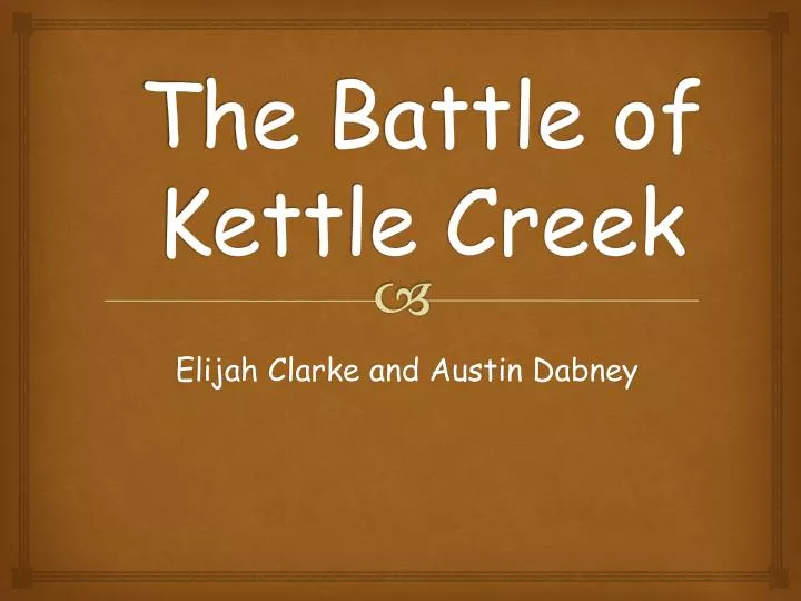 the battle of kettle creek