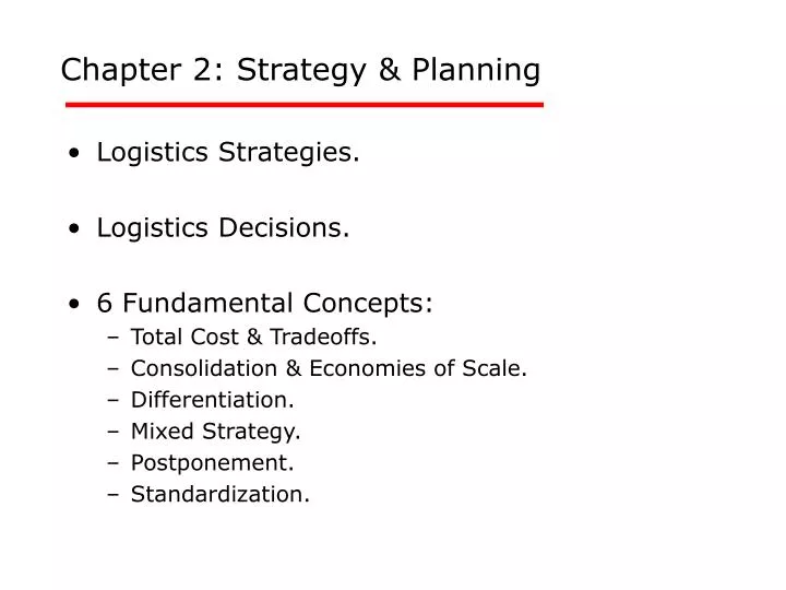 chapter 2 strategy planning
