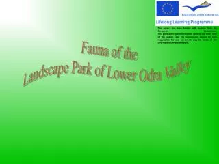 Fauna of the Landscape Park of Lower Odra Valley