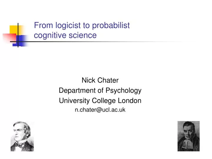 from logicist to probabilist cognitive science