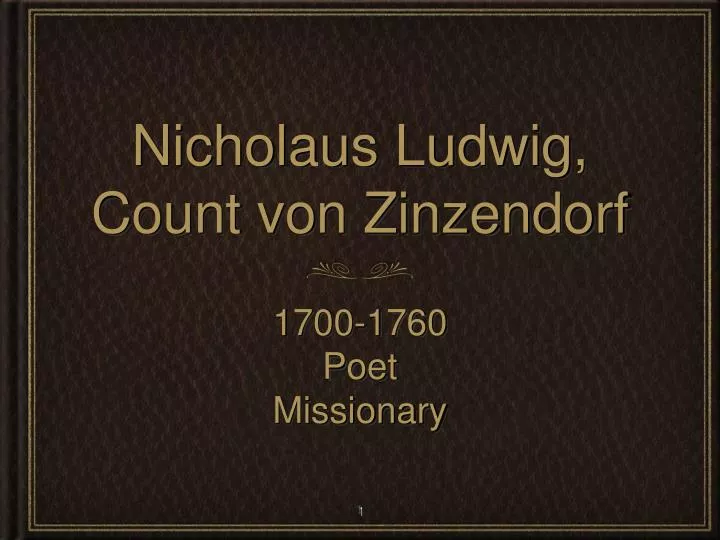 nicholaus ludwig count von zinzendorf