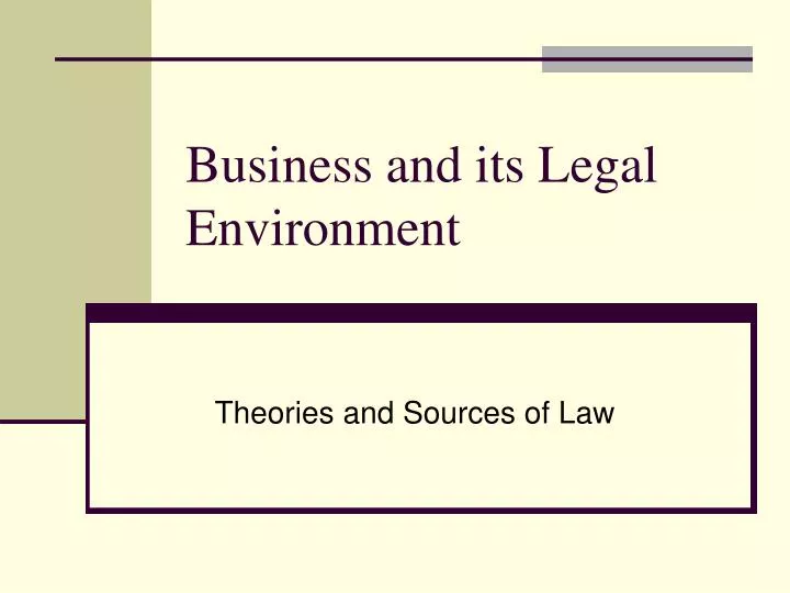 business and its legal environment