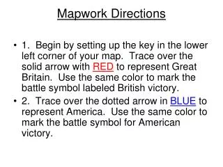 Mapwork Directions