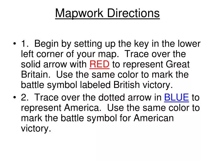 mapwork directions
