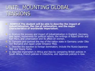 UNIT: MOUNTING GLOBAL TENSIONS