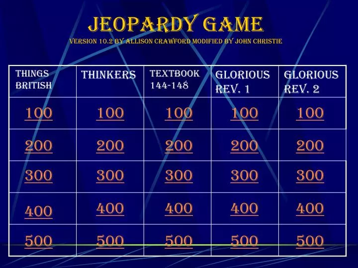 jeopardy game version 10 2 by allison crawford modified by john christie