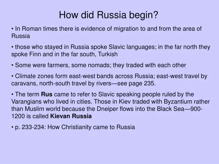 how did russia begin