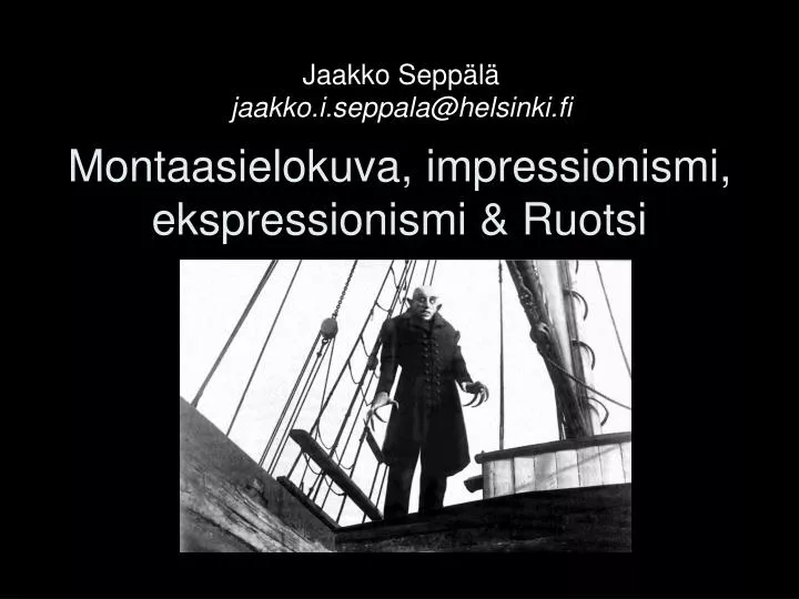 montaasielokuva impressionismi ekspressionismi ruotsi