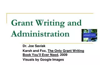 Grant Writing and Administration