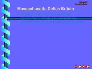 Massachusetts Defies Britain