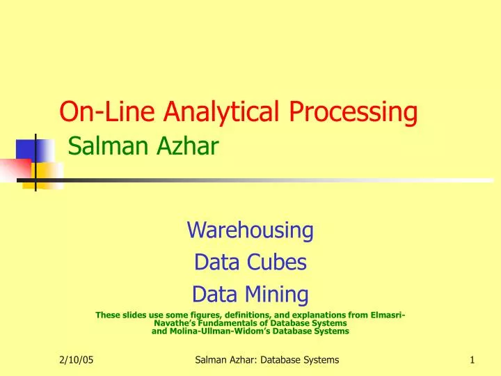 on line analytical processing salman azhar