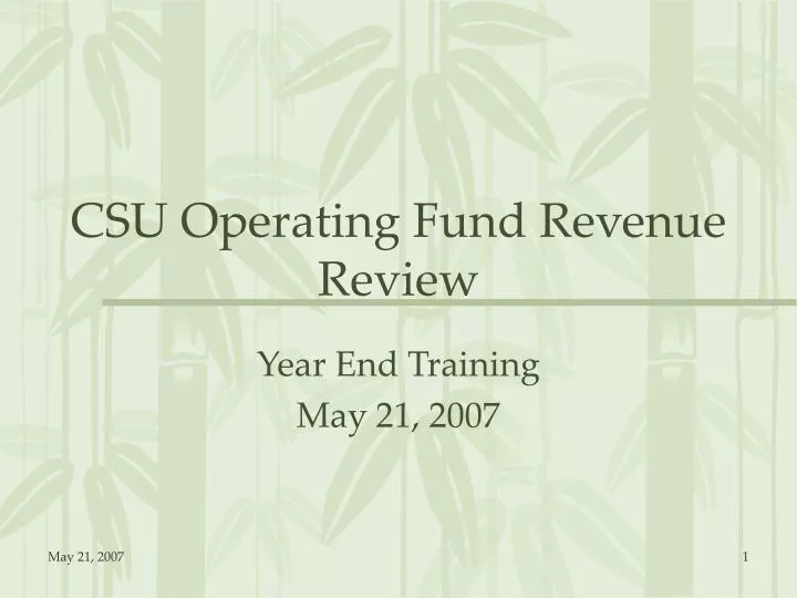 csu operating fund revenue review