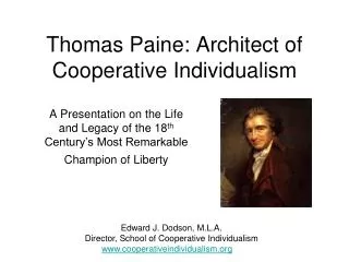 Thomas Paine: Architect of Cooperative Individualism