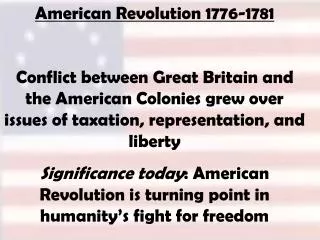 American Revolution 1776-1781