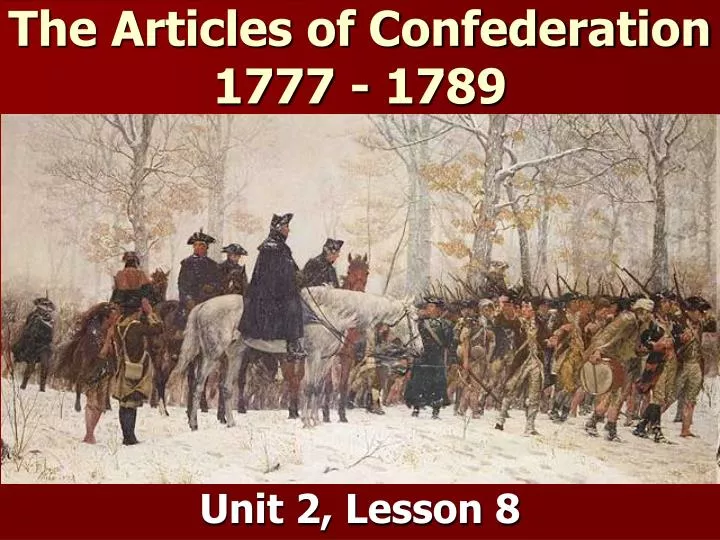 the articles of confederation 1777 1789