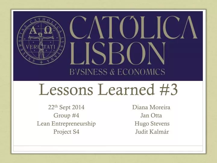 lessons learned 3