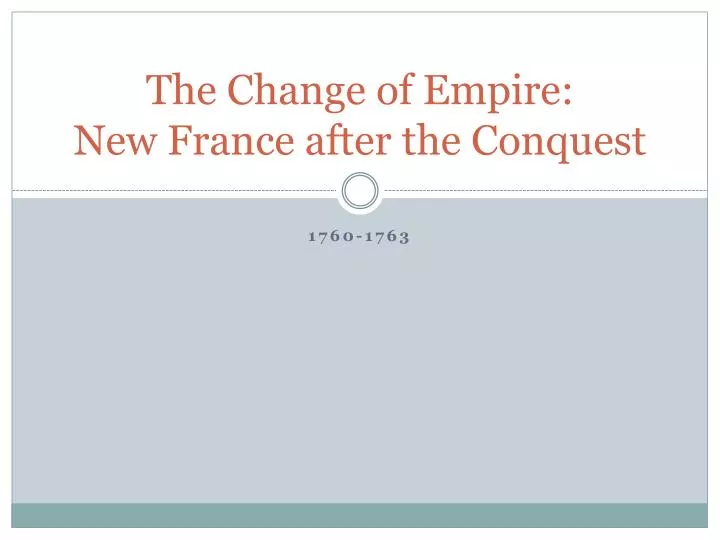 the change of empire new france after the conquest