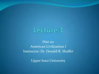 Lecture 3