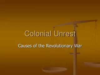 colonial unrest