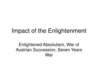 Impact of the Enlightenment