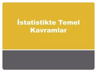 statistikte temel kavramlar