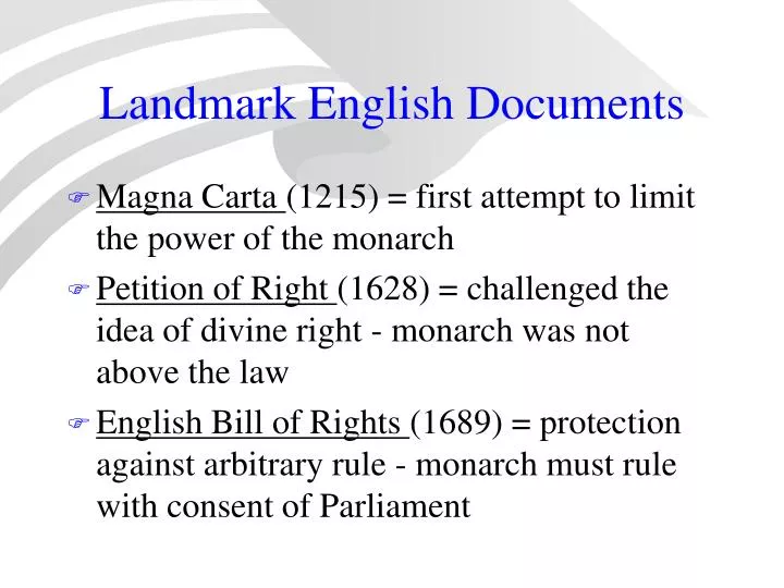 landmark english documents